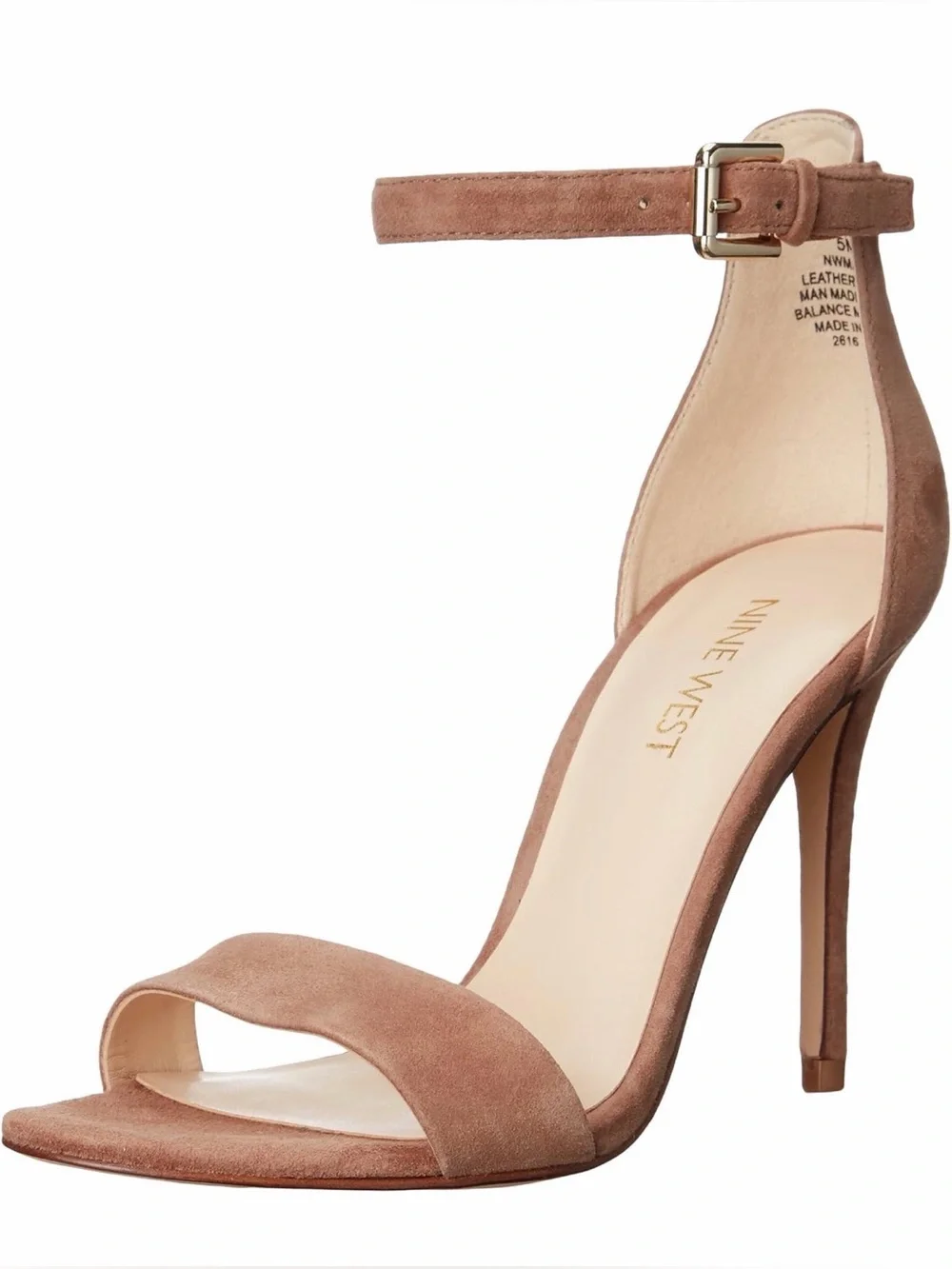 Nine West Mana Natural Suede Ankle Strap Stiletto Heels 8.5